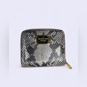 Michael Kors Black and Gray Snakeskin Wallet